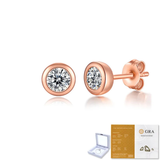 Bubble-Silberohrstecker mit Moissanit-Inlays