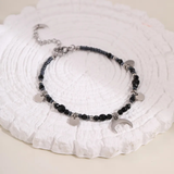 Edelstahlhalskette und -Armband Set mit Achatsteinen