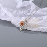 Silberhalskette "Rose" mit Zirkonia-Kristallen