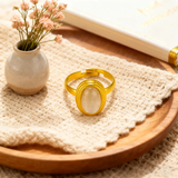 Edelstahlring mit Achat-Inlay