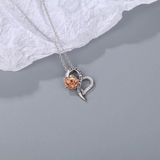 Silberhalskette "Rose" mit Zirkonia-Kristallen