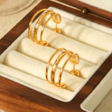 Klassische dreilagige Edelstahlcreolen