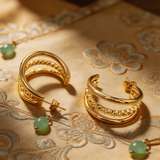 Elegante, dreilagige Edelstahlohrringe