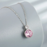 Silberhalskette mit Zirkonia-Kristallen