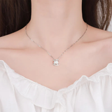 Luxuriöse Silberhalskette mit Moissanit-Inlay und Zirkonia-Kristallen