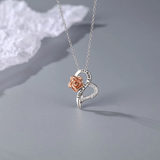 Silberhalskette "Rose" mit Zirkonia-Kristallen