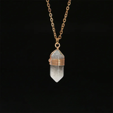 Edelstahlhalskette mit Anhänger aus Naturedelstein