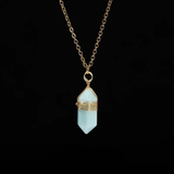 Edelstahlhalskette mit Anhänger aus Naturedelstein