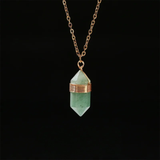 Edelstahlhalskette mit Anhänger aus Naturedelstein