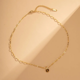 Edelstahlhalskette mit Tigerauge-Anhänger