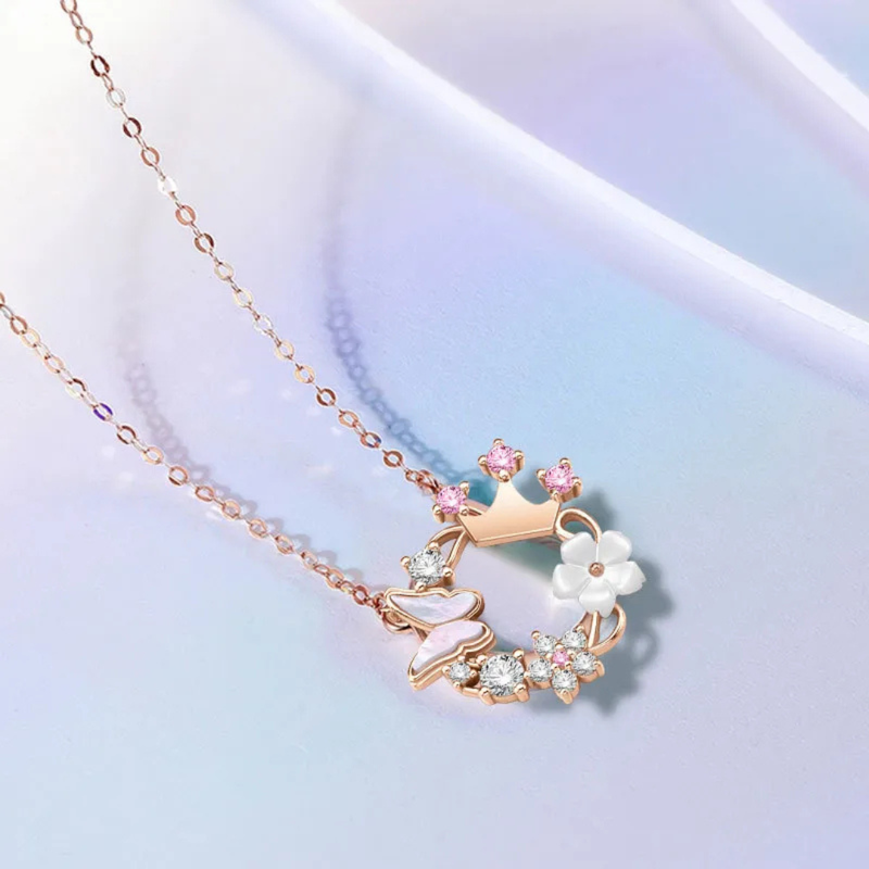 Süße Silberhalskette mit Anhänger und Geschenkbox für Mädchen