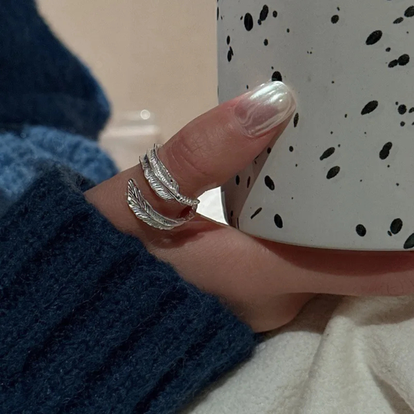 Anpassbarer Edelstahlring "Feather"