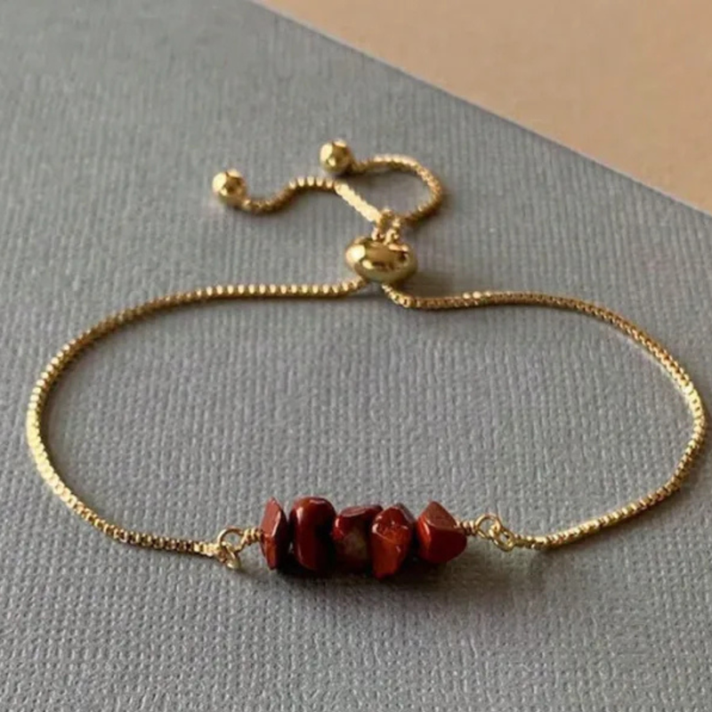 Edelstahlarmband mit natürlichen Edelsteinen