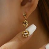 Edelstahlohrringe Rosendesign