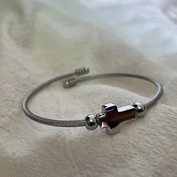 Titanstahlarmband mit Kreuzsymbol