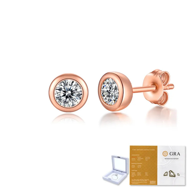 Bubble-Silberohrstecker mit Moissanit-Inlays