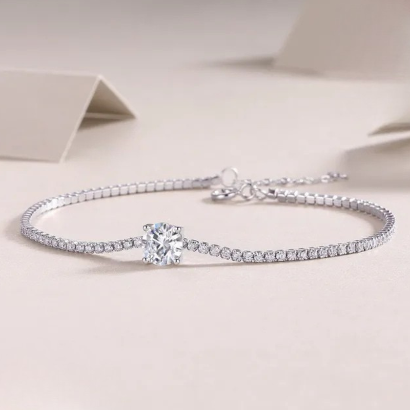 Silberarmband mit Zirkonia-Kristallen - Diamond-Collection
