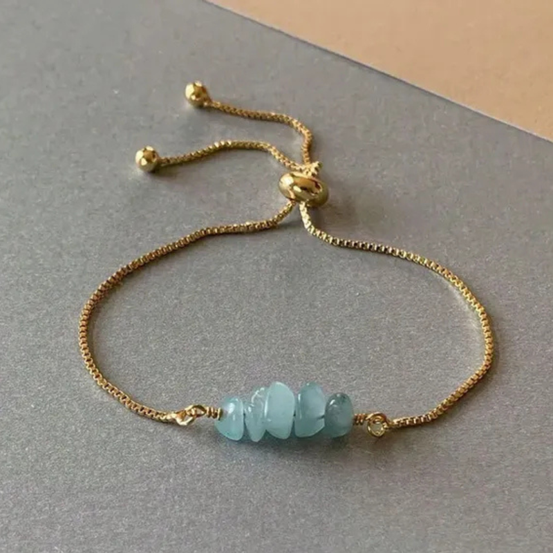 Edelstahlarmband mit natürlichen Edelsteinen