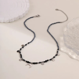 Edelstahlhalskette und -Armband Set mit Achatsteinen