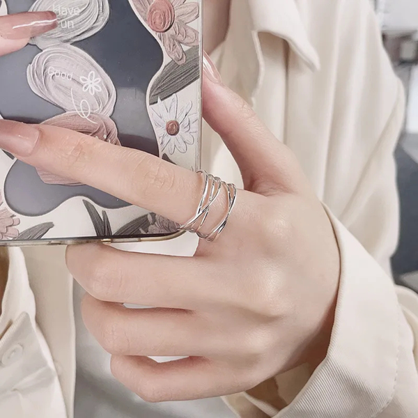 Silberring "Multilayered"