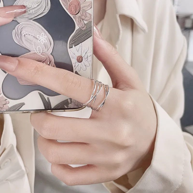 Silberring "Multilayered"