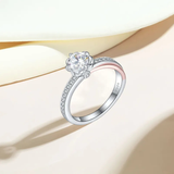 Silberring mit Zirkonia-Kristallen - Diamond-Collection