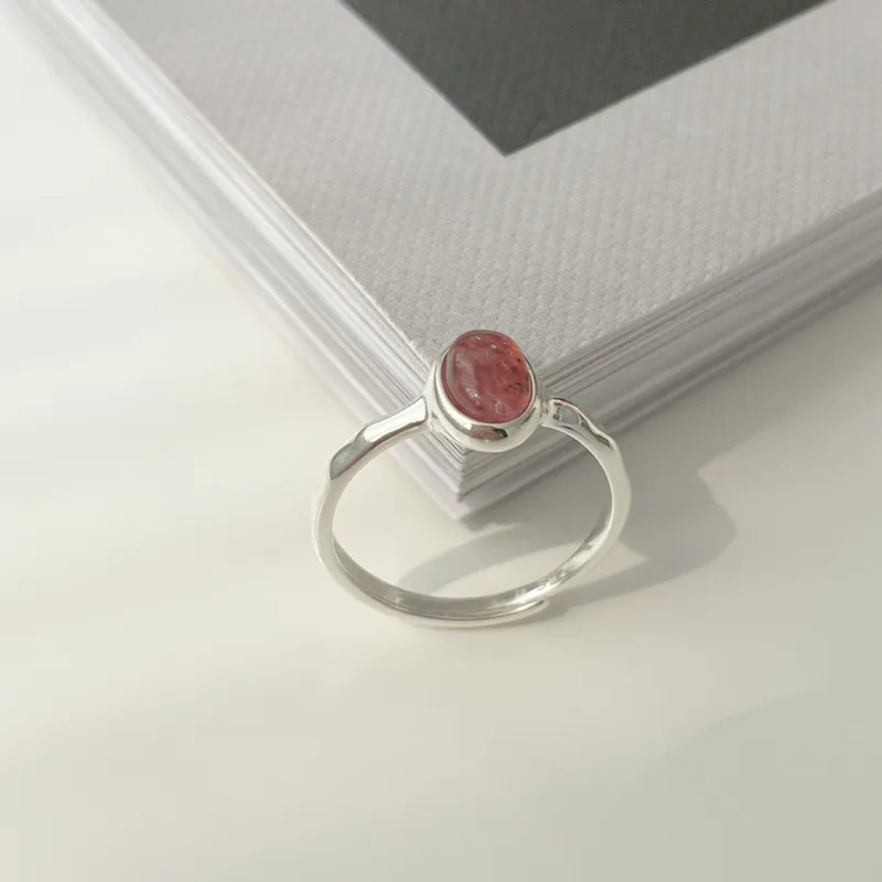 Silberring mit Rosenquarz