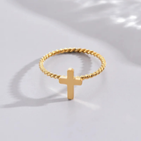 Edelstahlring mit Kreuzsymbol