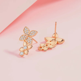 Silberohrringe "Flower" mit Zirkonia-Kristallen