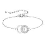 Edelstahlarmband mit Zirkonia-Kristallen