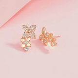 Silberohrringe "Flower" mit Zirkonia-Kristallen