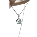 Silberhalskette mit Zirkonia-Kristallen - Diamond-Collection