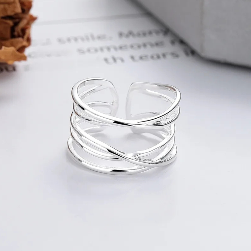 Silberring "Multilayered"