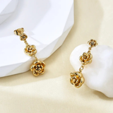 Edelstahlohrringe Rosendesign