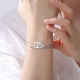 Edelstahlarmband mit Zirkonia-Kristallen