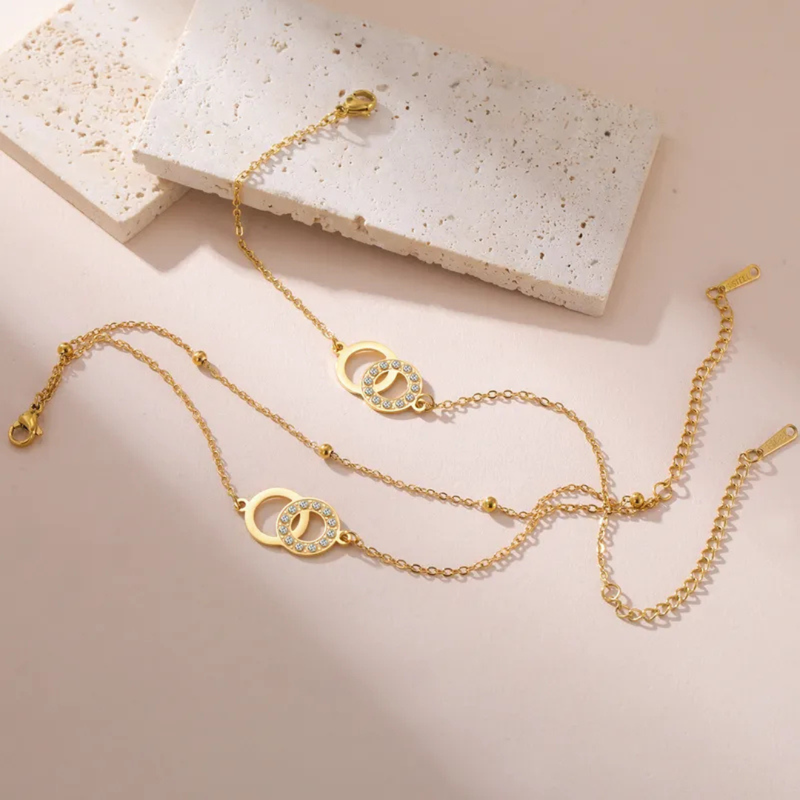 Edelstahlarmband mit Zirkonia-Kristallen