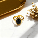 Edelstahlring mit Achat-Inlay