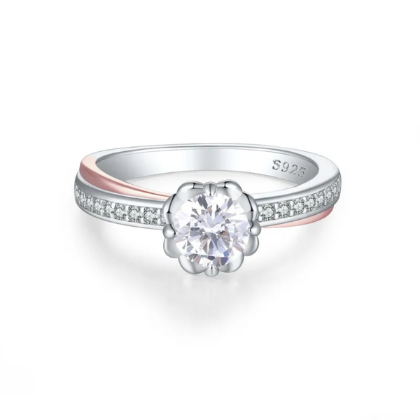 Silberring mit Zirkonia-Kristallen - Diamond-Collection