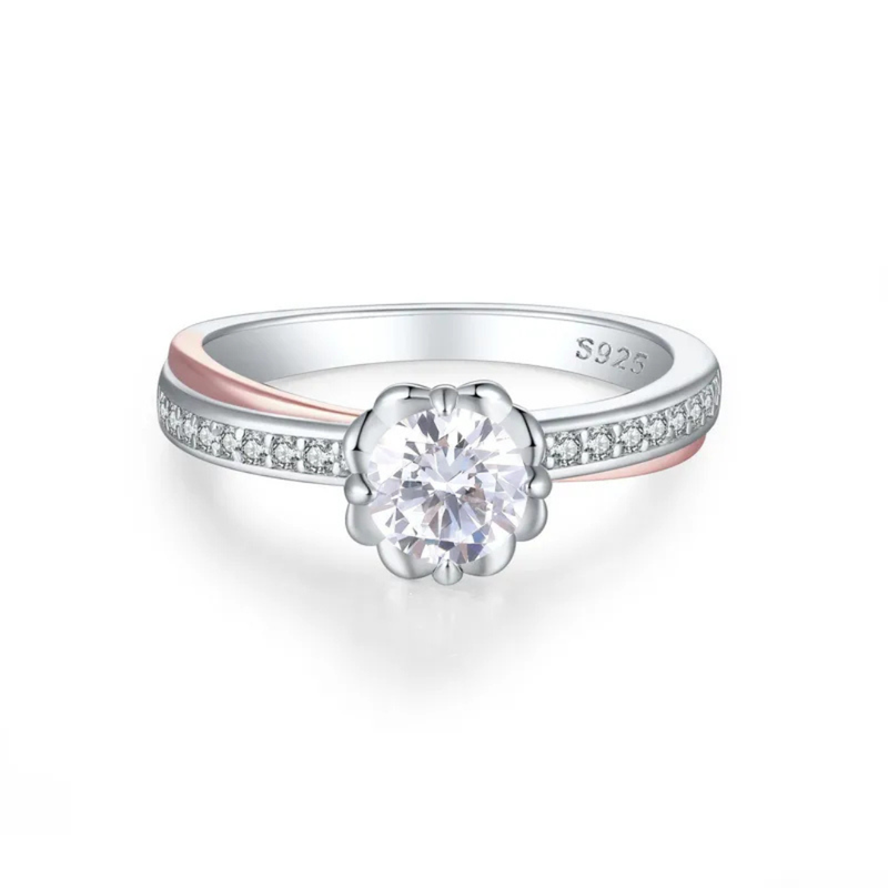 Silberring mit Zirkonia-Kristallen - Diamond-Collection