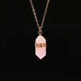 Edelstahlhalskette mit Anhänger aus Naturedelstein