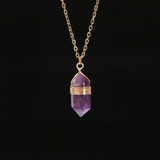 Edelstahlhalskette mit Anhänger aus Naturedelstein