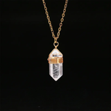 Edelstahlhalskette mit Anhänger aus Naturedelstein