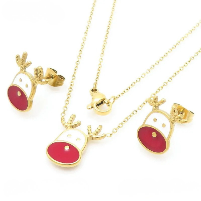 Edelstahl-Schmuckset "Rentier"